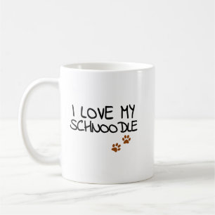 Funny I Love My Schnoodle for Doodle Dog Mum Dad L Coffee Mug