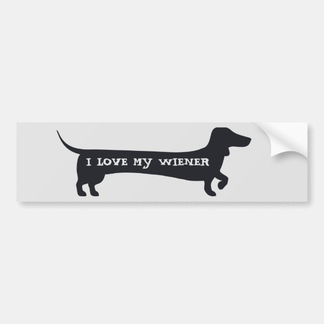 Funny I LOVE MY WIENER dachshund bumpersticker Bumper Sticker (Front)