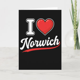 funny I Love Norwich Retro Tourist Travel Graphic Card