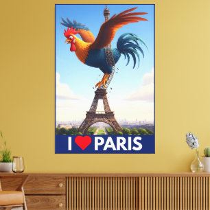 Funny 'I Love Paris' Canvas Print