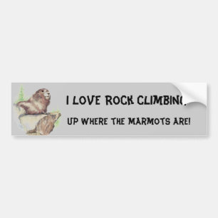 Funny I love Rock Climbing, Sport, Marmot, Nature Bumper Sticker