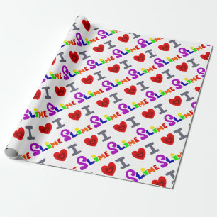 Funny I Love Slime Art Wrapping Paper