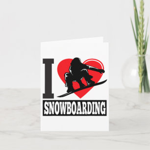 Funny I Love Snowboarding - Snow Lovers Gift Card