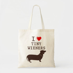 Funny I Love Tiny Wiener Dachshund Tote Bag