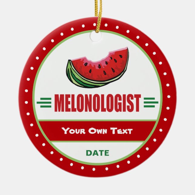 Funny I Love Watermelon Ceramic Tree Decoration (Front)