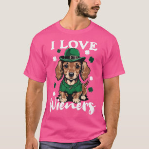 Funny I love Wieners St Patricks Day Dachshund Wei T-Shirt