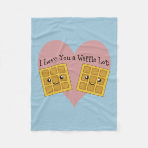 Funny I Love You A Waffle Lot Cute Kawaii Waffles Fleece Blanket