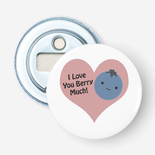 Funny I Love You Berry Much  Cute Kawaii Blueberry Bottle Opener