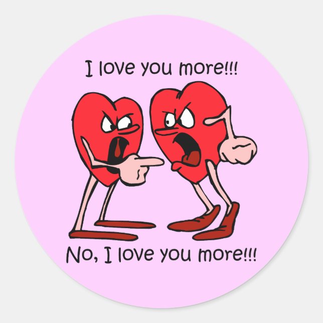 Funny I love you Classic Round Sticker (Front)