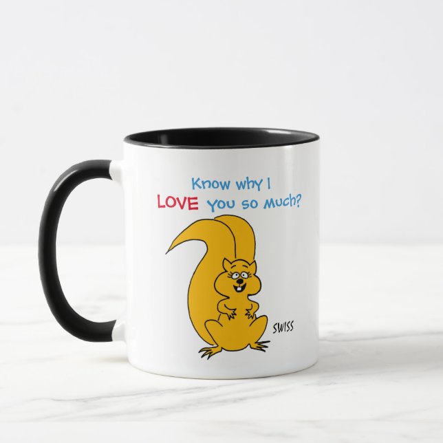 Funny I Love You Cute Cartoon Squirrel Mug (Left)