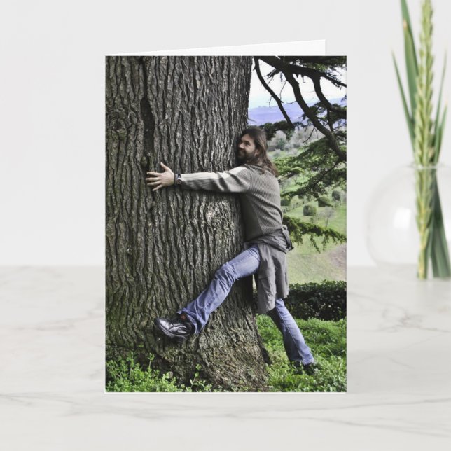 FUNNY I LOVE YOU, TREE HUGGER GREETING CARDS (Front)