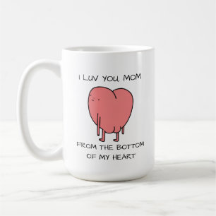 Funny I Luv You Mum Pink Illustrated Mother’s Day Coffee Mug