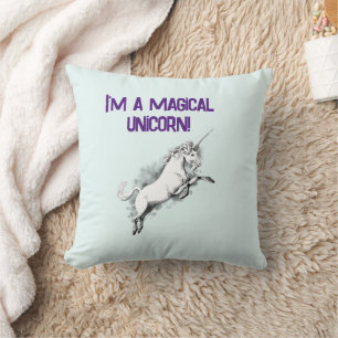 Funny I’m a Magical Unicorn Dorky Fantasy Cartoon Cushion