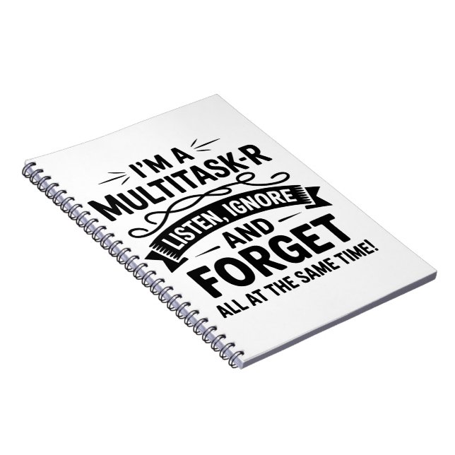 Funny I’m a Multitasker Saying Mum Life Dad Office Notebook (Right Side)