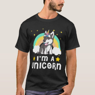 Funny I M A Unicorn Siberian Husky Dog T-Shirt