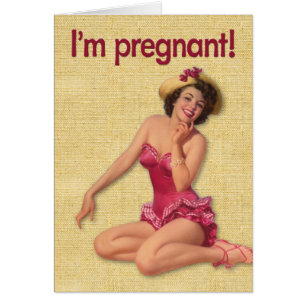 Funny “I’m Pregnant” Pin-Up Girl Birthday Card