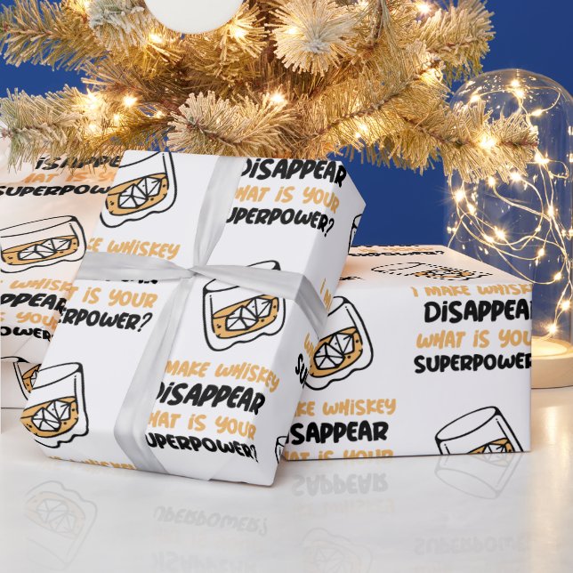 Funny I Make Whiskey Disappear Wrapping Paper (Holidays)