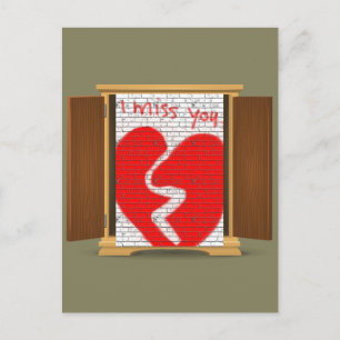 Funny I Miss You Graffiti coming out of the closet Postcard