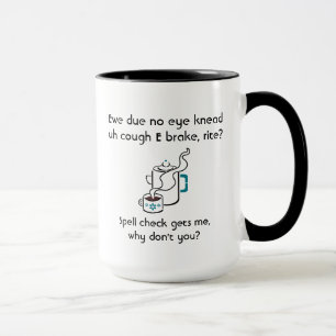 Funny I Need a Coffee Break Spell Check With Name Mug