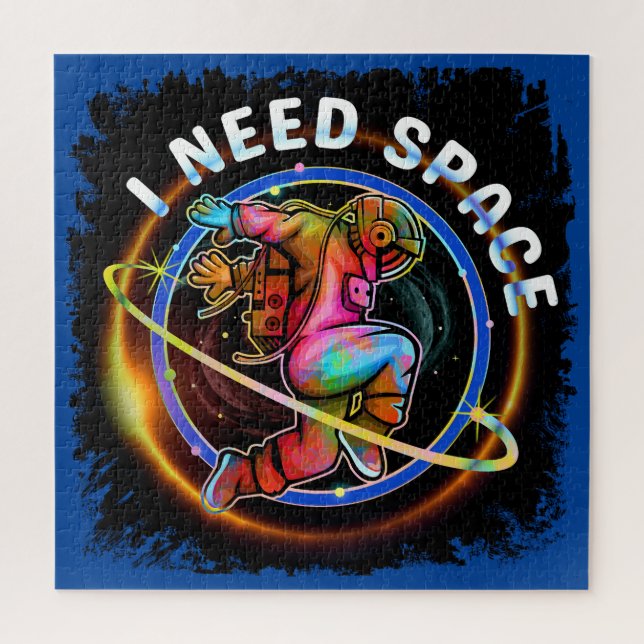 FUNNY I NEED SPACE ASTRONAUT GALAXY JIGSAW PUZZLE (Vertical)