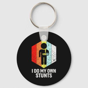 Funny I Own Stunts Broken Arm Shoulder Key Ring