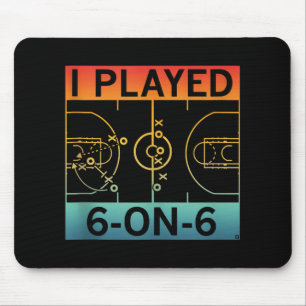 Funny I Played 6 On 6 Basketball Retro Apparel Tan Mouse Mat