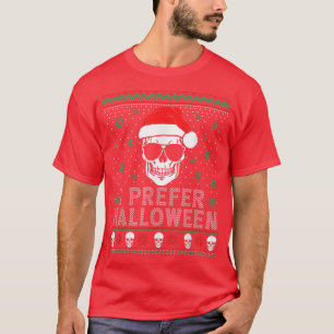 Funny I Prefer Halloween Christmas Sweater Ugly Me