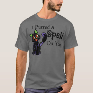 Funny I Put A Spell On You Retro Black Cat Hallowe T-Shirt