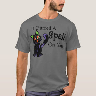 Funny I Put A Spell On You Retro Black Cat Hallowe T-Shirt