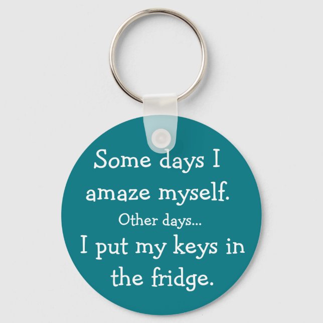 Funny I Put My Keys in the Fridge Round Magnet Key Ring (Front)