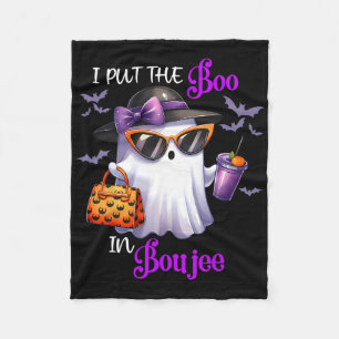 Funny I Put The Boo In Boujee Ghost Pumpkin Spice  Fleece Blanket