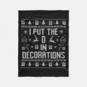 Funny I Put The D In Decorations Matching Couples Fleece Blanket