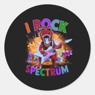 Funny I Rock The Spectrum Autism Mother Awareness  Classic Round Sticker