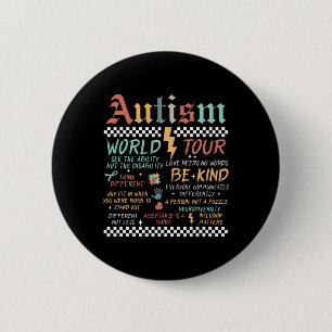 Funny I Rock The Spectrum Autism World Tour Autism 6 Cm Round Badge