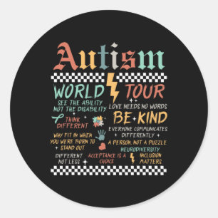Funny I Rock The Spectrum Autism World Tour Autism Classic Round Sticker
