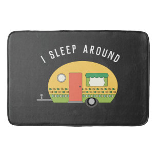 Funny I Sleep Around RV Camper Dark Bath Mat
