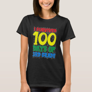 Funny I Survived 100 Days Of 3rd Grade Teacher Stu T-Shirt