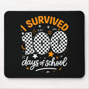 Funny I Survived 100 Days Of School Student Teache Mouse Mat