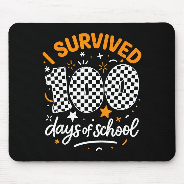 Funny I Survived 100 Days Of School Student Teache Mouse Mat (Front)