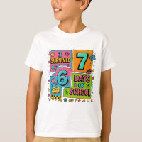 Funny I Survived 76 Days School Colorful Teacher