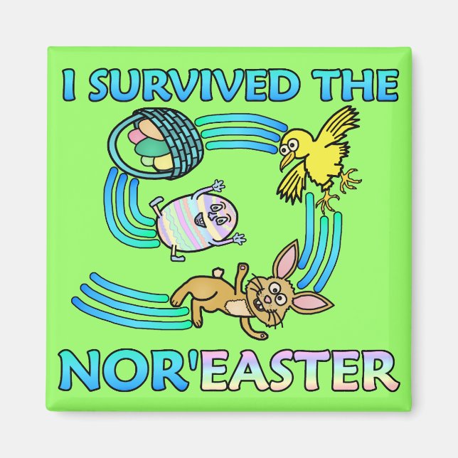 Funny I Survived the Nor'Easter Magnet (Front)