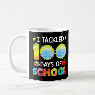 Funny I Tackled 100 Days Of School Tennis Boy Matc Coffee Mug