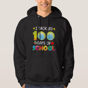 Funny I Tackled 100 Days Of School Tennis Boy Matc Hoodie