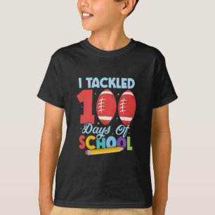 Funny I Tackled 100 Days School Football Kids T-Shirt