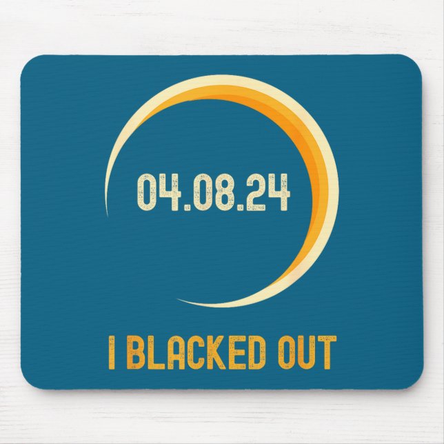 Funny I Total Solar Eclipse Blacked Out Mouse Mat (Front)