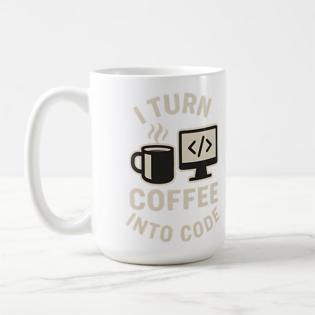 Funny I Turn Coffee Into Code Mug (Left)