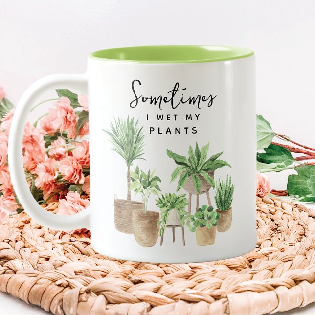 Funny I Wet My Plants Two-Tone Coffee Mug (Creator Uploaded)