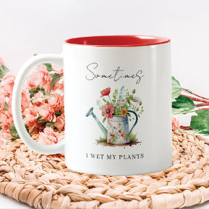 Funny I Wet My Plants Two-Tone Coffee Mug