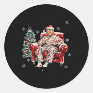 Funny I Will Be Home For Christmas Humourous Trump Classic Round Sticker