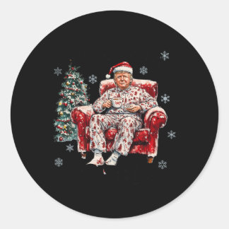 Funny I Will Be Home For Christmas Humourous Trump Classic Round Sticker